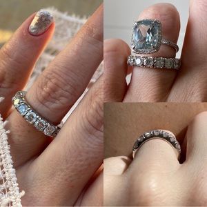 ***REDUCED***14K White Gold 7 Stone Diamond Band